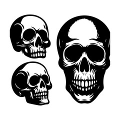 Obraz premium Skeleton skull silhouette vector file.
