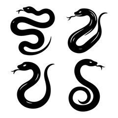 Obraz premium Snake, anaconda silhouette vector file.
