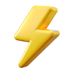 Yellow 3D Lightning Bolt &ndash; Power and Energy Concept