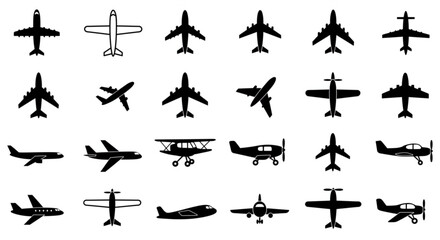 Aircraft icon vector set. airplane illustration sign collection. plane symbol or logo