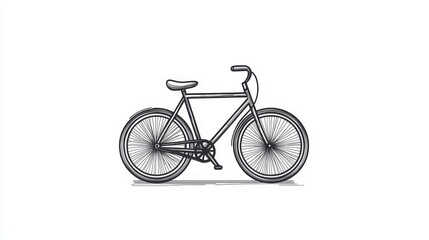 Fototapeta premium Modern Bicycle Illustration: Urban Transportation Line Art for Eco-Friendly Fitness and Adventure