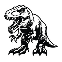 Wild tyrannosaurus rex dinosaur vector illustration, a powerful animal design