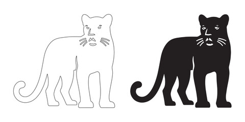 Beautiful panther silhouette with refined vector lines – ideal for digital branding and nature logos – panther icon – panther illustration – panther lineart

