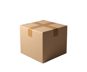 Cardboard Box with Tape, Packaging, Shipping, transparent background.