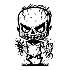 Stylized Zombie Cartoon Character Vector Graphic
