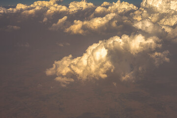 View from the sky, cloud, a group of clouds in the sky