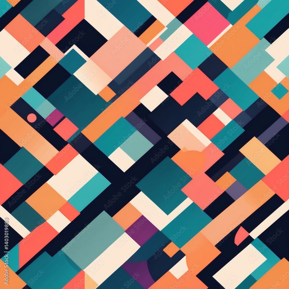 Aufkleber abstract geometric pattern with vivid colors. seamless and vibrant, this design adds a contemporary 