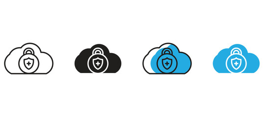 Secure Cloud Technology. Cloud and padlock. Protected cloud computing service concept.