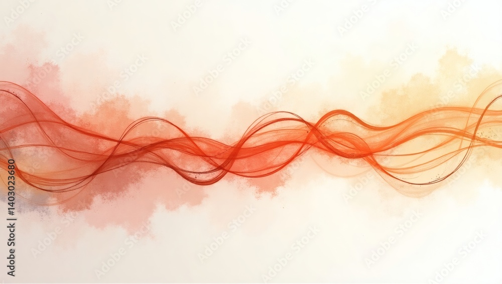 Aufkleber abstract red wave design with a gradient effect, creating a sense of motion and energy. It can evoke various emotions and can be used in design concepts