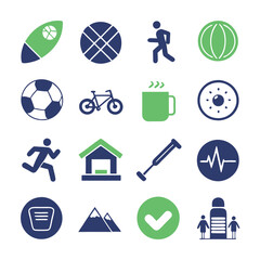 Sports, Health, and Wellness Icon Set Illustration Design