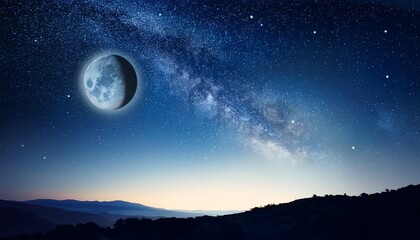 night sky background stars and moon