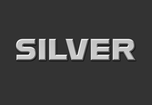 Realistic Silver Text Effect