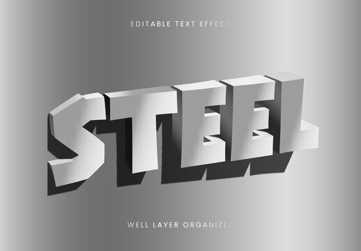 Steel Text Effect Design Template