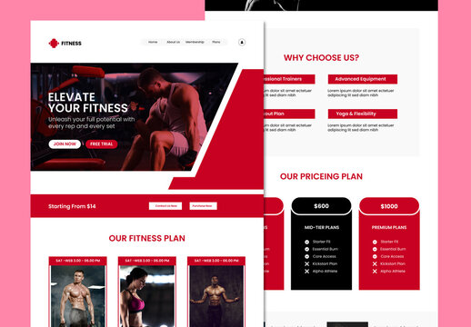 Gym and  Fitness Landing Page Design