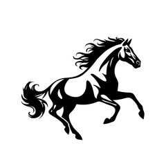 Illustration of racing horse outline on white background