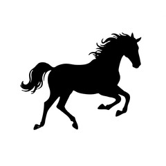Illustration of racing horse outline on white background