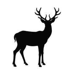 Obraz premium Elegant Black Silhouette of a Deer