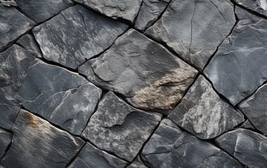 Fototapeta premium Stone textured background with dark gray and ash tones, featuring natural cracks and grain, ideal for rugged design projects and backgrounds.