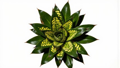 Obraz premium Vibrant green plant with intricate leaves on white background 