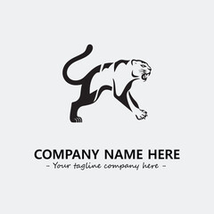 Phanter illustration black and white for logo company vector image
