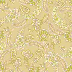 Floral Vector seamless paisley pattern.