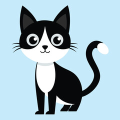 Cute black cat silhouette set vector illustration