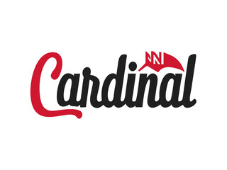 Fototapeta premium Bold logo featuring a flying cardinal, perfect for a company or team identity.
