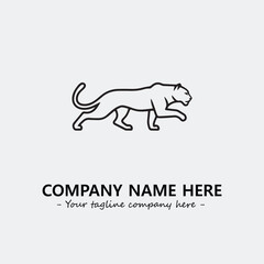 Phanter illustration black and white for logo company vector image
