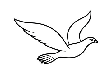 Obraz premium Silhouette of a soaring dove, perfect for peace and freedom themes.