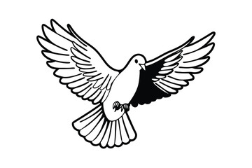 Obraz premium Majestic Pigeon in Flight, a Symbol of Peace