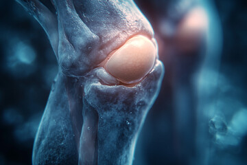 Fototapeta premium A Close-Up View of Knee Joint Swelling and Discomfort