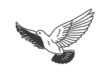 Fototapeta premium Graceful Dove in Flight, Ideal for Religious or Inspirational Designs