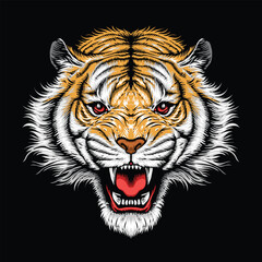 screaming tiger head vector logo