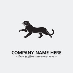 Phanter illustration black and white for logo company vector image
