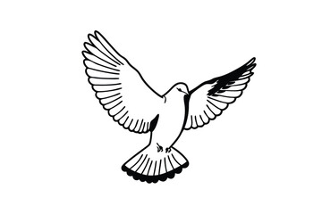 Obraz premium Graceful Dove in Flight, Ideal for Religious or Inspirational Designs