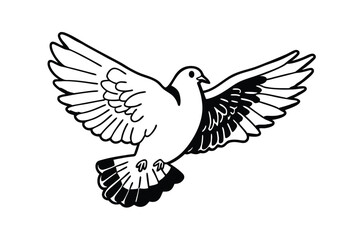 Obraz premium Graceful Dove in Flight, Ideal for Religious or Inspirational Designs