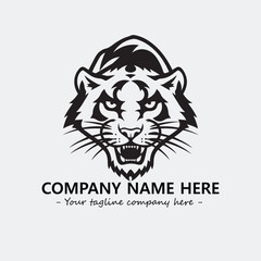 Phanter illustration black and white for logo company vector image
