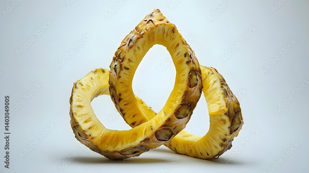 Poster three interlocked pineapple rings create a visually appealing circular pattern against a light gray 