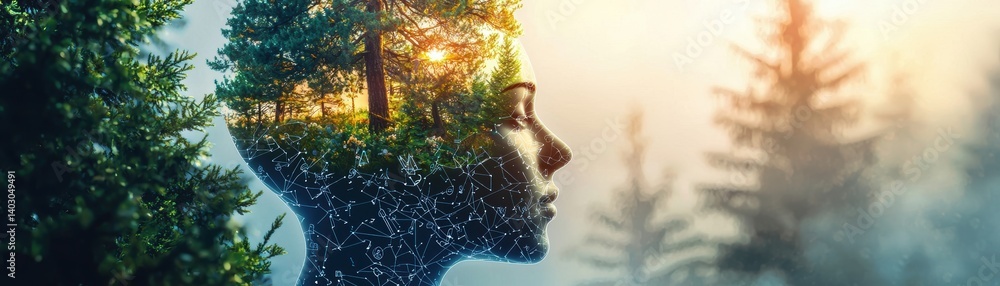 Poster a surreal image of a person