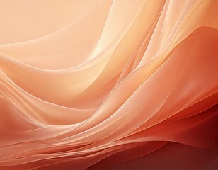 A flowing abstract background featuring soft layers in warm pastel tones of beige, peach, and pale rose
