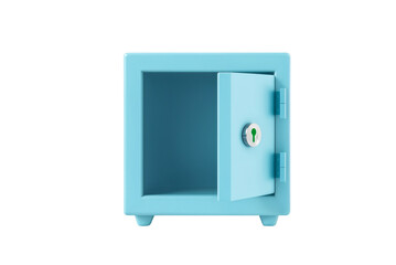 Realistic 3D Safe Bank Box – Cartoon Plastic Style Icon on White Background