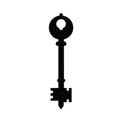 Vintage Key Silhouette, Perfect for Design Elements
