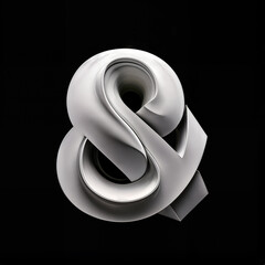 Ampersand in 3D origami style—sleek, metallic, and modern. A bold yet soft sculpture, perfect for futuristic design, luxury branding, or any project that dares to stand out