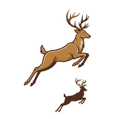 Deer jumping illustration