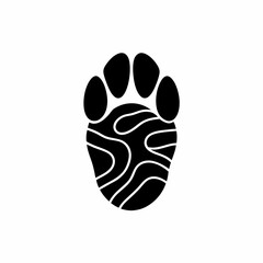 creative details Bunny Paw Print Icon Vector Illustration