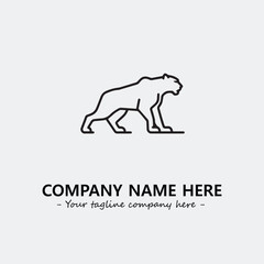 Phanter illustration black and white for logo company vector image
