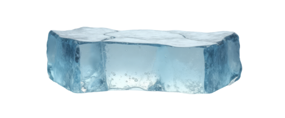 Icy Blue Block with Bubbles - transparent background