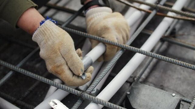 Installing electrical conduit pipes in rebar grid