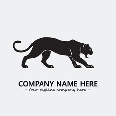 Phanter illustration black and white for logo company vector image
