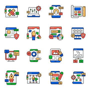 Set of Artwork Flat Icons

